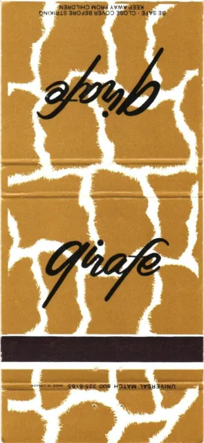 Girafe, 208 East 58th St., Private Parties, Restaurant Vintage Matchbook Cover