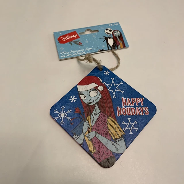Disney Nightmare Before Christmas Sally Happy Holidays Hanging Sign Ornament NWT