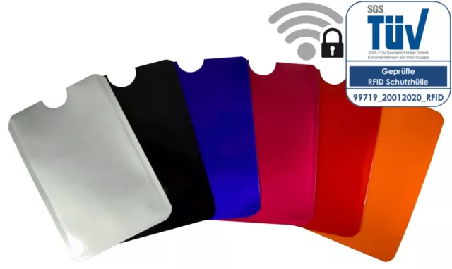 6x RFID NFC Schutzhüllen Soft Farben frei wählen EC Kreditkartenhülle Ausweis