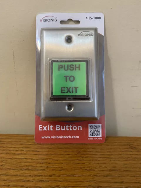 Green Square Push to Exit button for Door Access Control - Visionis