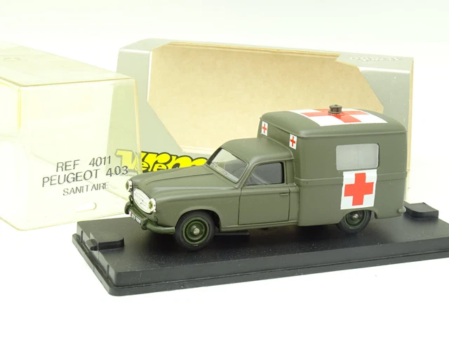 Miniature Verem 1/43 - Peugeot 203 Break Ambulance Militaire (Occasion, Boîte Vitrine)