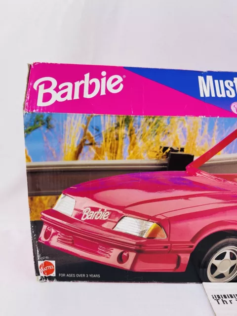 RARE!Vintage Barbie 1993 Ford Mustang Toy Convertible Pink Car Mattel #65032-93 3