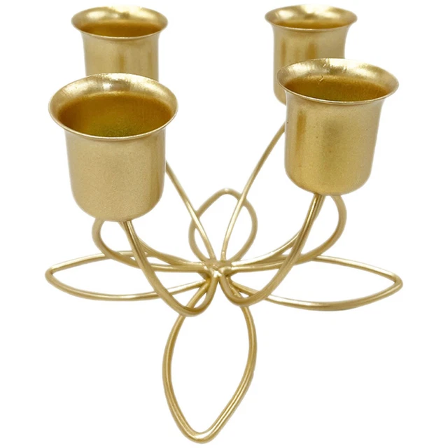Candelabro decorativo de metal para boda 4 brazos candelabro velas de escritorio