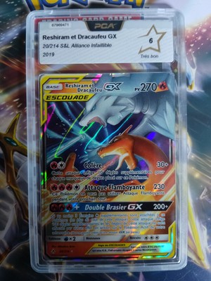 Carte Pokémon Reshiram et Dracaufeu GX 20/214 SL10 - PCA 6