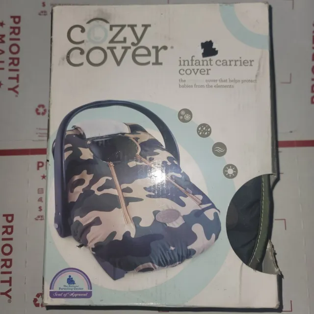 Cozy Cover Infant Carrier Cover  Secure Baby Car Seat Cover Rare Camo Pattern!