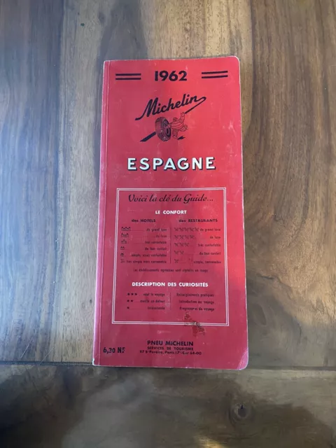 Guide Michelin Rouge Espagne 1962