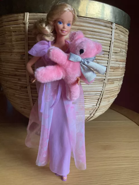 Vintage 1980’s Dreamtime Barbie with Pink Bear. Taiwan.