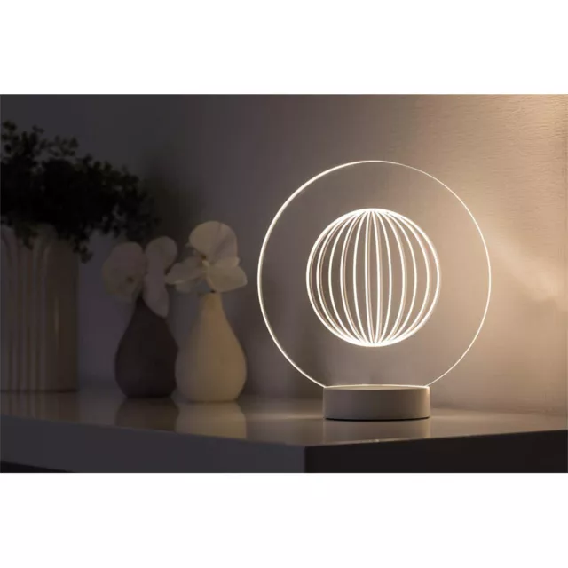 Paulmann LED Lámpara De Mesa 3D Basic Base Blanco + Yam Acrílico Uso Iluminación