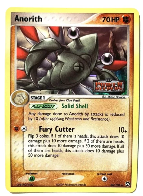 ANORITH - 26/108 - EX Power Keepers - HOLO - Stamped - Uncommon - Pokemon - NM