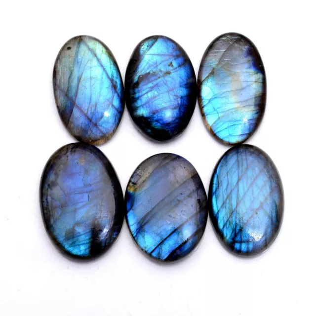 236 Cts Natural Labradorite Blue Shine 30mm-33mm Oval Cabochon Loose Gemstones