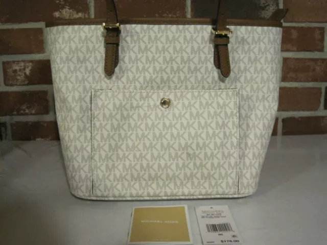 Authentic Michael Kors Med. Jet Set Signature Pocket Tote