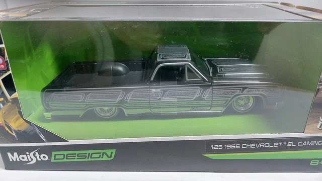 Miniature Chevrolet El Camino 1/24 Maisto Lowrider Doré/Décorer 1965 Miniature Chevrolet El Camino 1/24 Maisto Lowrider Doré/Décorer 1965