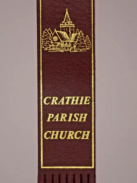 Crathie Parish Church, Aberdeenshire, Scotland, Maroon Leather Bookmark, G