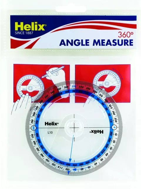 Helix 10cm 360 Gradi Goniometro per Scuola, Matematica - Clear - Inversa Scala