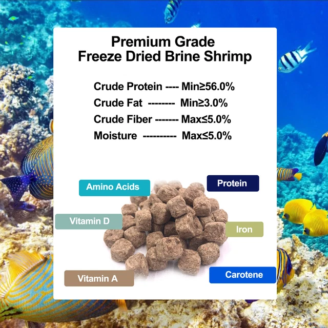 Freeze Dried Brine Shrimp-Betta Fish, Goldfish, Cichlid, Guppy, Turtle 2