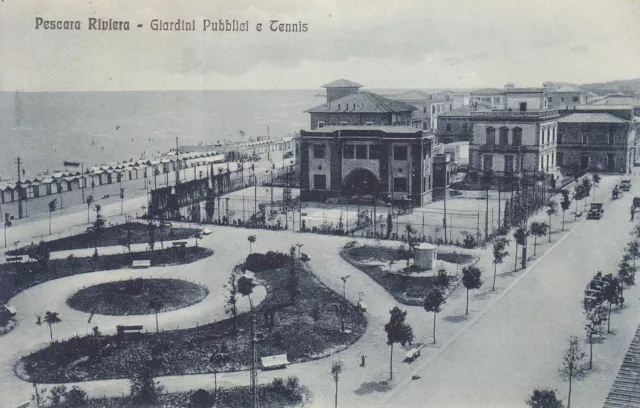 A8263) Pescara Riviera Giardini Pubblici E Tennis Viaggiata Nel 1933