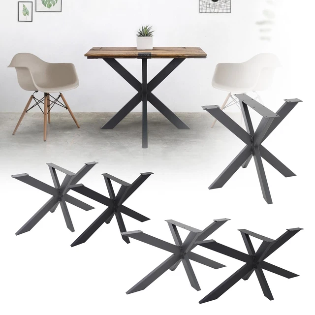 Pieds De Table Hairpin Legs En Acier - Hauteur 72cm, Style Industriel, Pour Plateau Jusqu'à 90x90cm