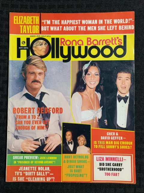 1974 July RONA BARRETT"S HOLLYWOOD Magazine VG+ 4.5 Robert Redford / Liz Taylor
