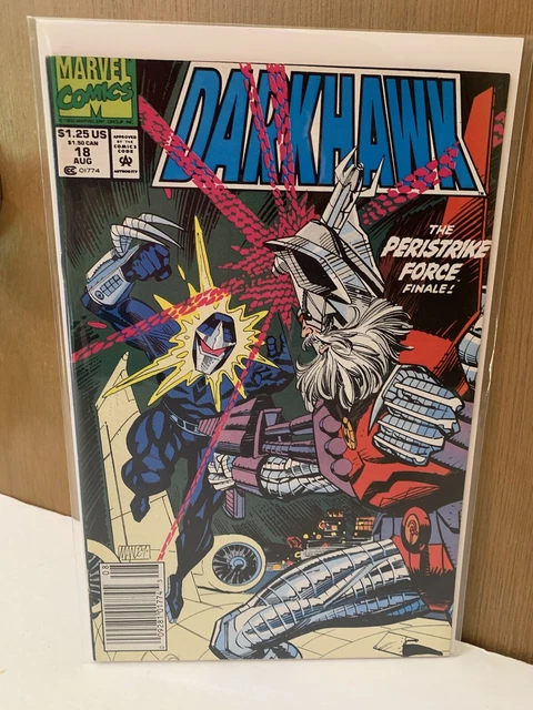 DARKHAWK 18 🔥1992 NWSTND🔥Peristrike Force Finale🔥Marvel Comics🔥NM-