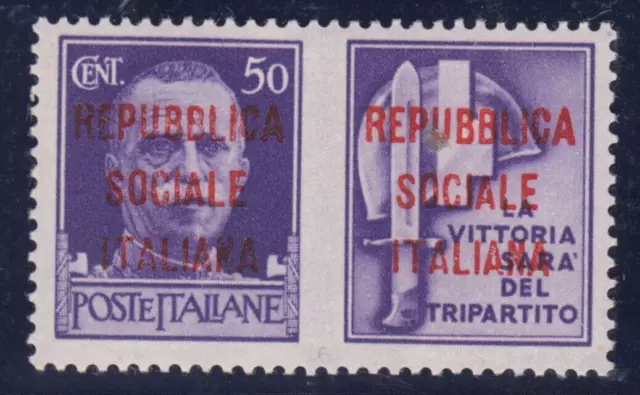 ITALY RSI (Social R) War Propaganda - Sassone 60 cv 150$ Certificate MNH** R+