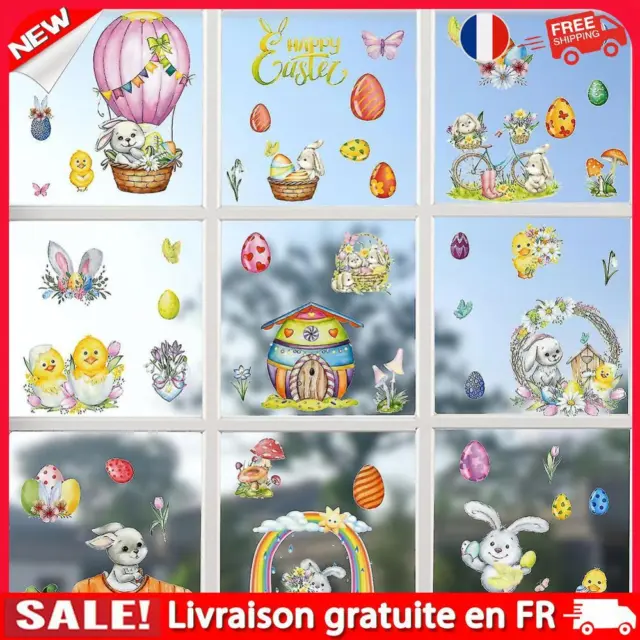 Easter Window Cling Sticker Spring Static Stickers for Glass Windows (Bunny)