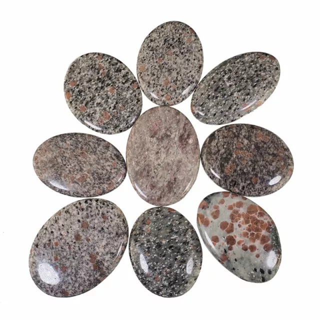 495.85 Cts/9 Pcs Natural Garnet Jasper 41mm-48mm Huge Superb Cabochon Gemstones 3