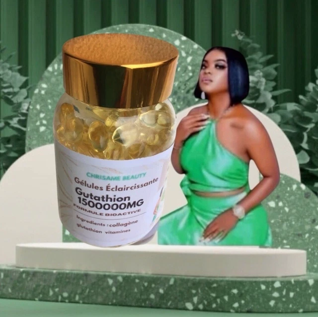 Gélules Glutathione & Vitamine C Collagène - 2 Boîtes - Effet Blanchissant | Complément Antioxydant Peau Super Blanc