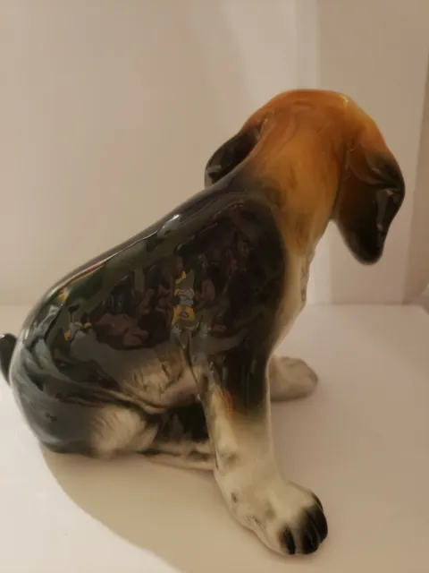 Josef Originals Vintage Beagle Hound Dog Sad Puppy Large Figurine Labels RARE 6