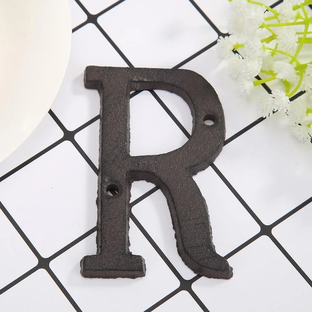 Metal Letters Alphabet Cast Iron House Sign Doorplate DIY Cafe Wall Decor