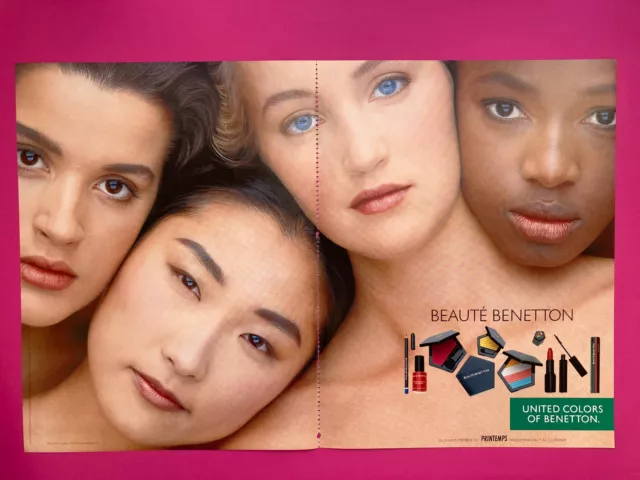 Publicité united colors of Benetton 1991 beauté maquilllage vintage 90s presse