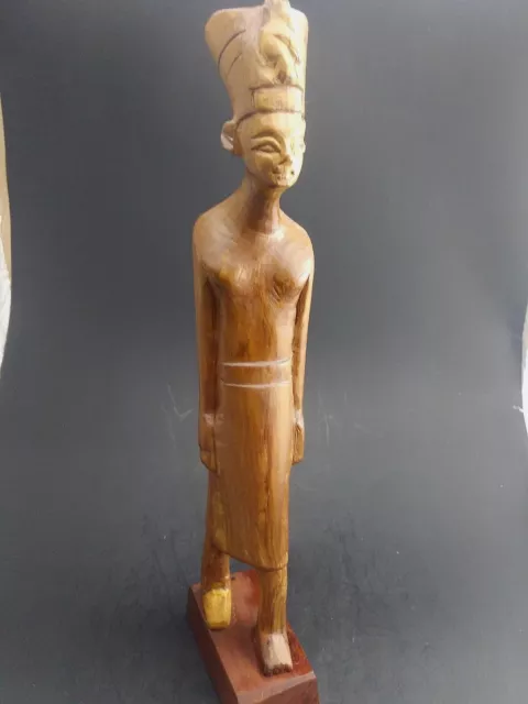 Vintage Hand Carved Wooden Asian Chinese Old Man Figurine Statue.