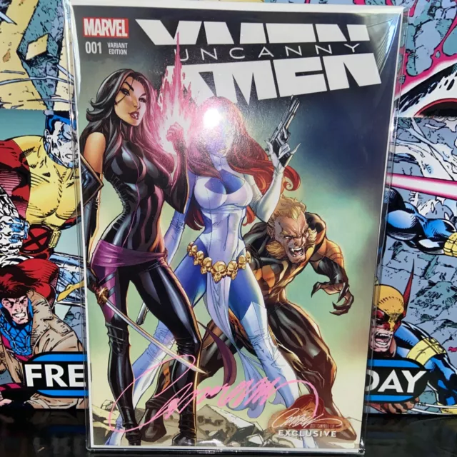 Uncanny X-Men #1 J Scott Campbell Variant Signed w/ COA NM Myst. Box EXCLUSIVE