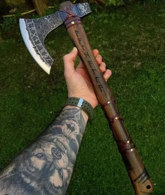 Large Viking Axe, Forged Axe, groomsmen gift