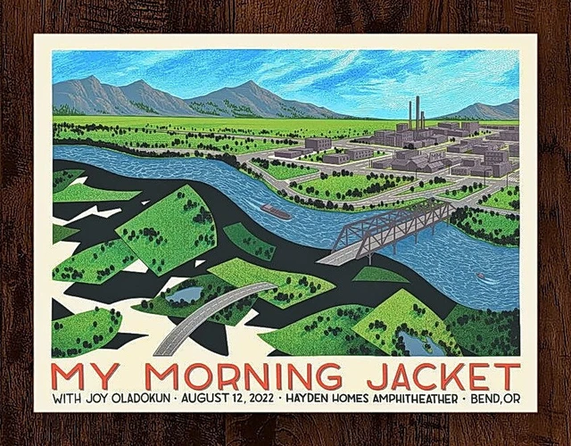 My Morning Jacket w/ Joy Oladokun Aug 2022 Bend, OR Gig Print AP 24x18