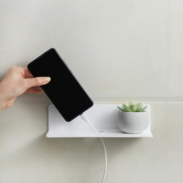 WHITE FLOATING SHELVES Wall Mounted Adhesive Shelf Action Figures EUR 8