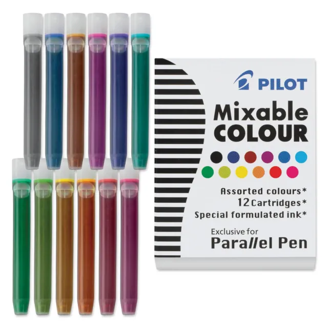 Pilot Parallel Mixable Color Ink Refills for Calligraphy Pens, 6-Pack
