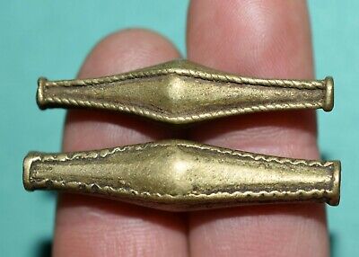 Antique Baule Brass Lost Wax Cast Handmade Metal Beads Ivory Coast African Trade