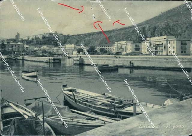 cg227 cartolina terracina il porto provincia di latina lazio