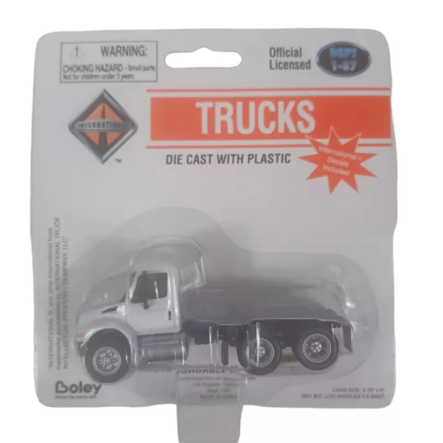 Boley H.O. Scale International 3 Axle Daycab Diecast Truck White NEW