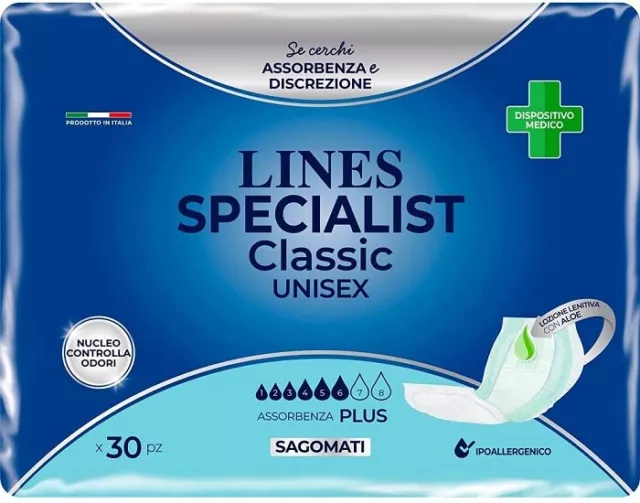 Lines Specialist Classic Unisex Sagomato Assorbenti Plus Confezione da 30pz