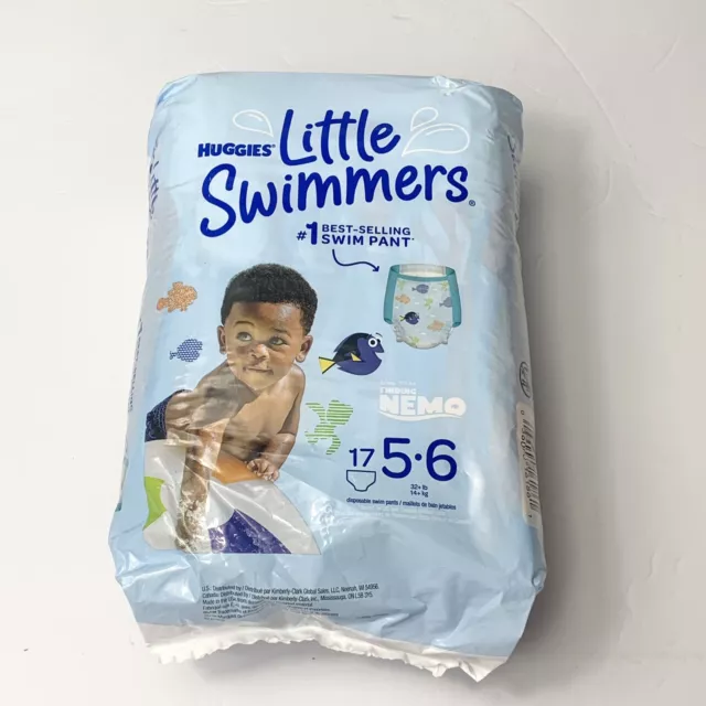 Huggies Little Swimmers #1 Swim Diapers Size 5-6 32+lb Finding Nemo 17 Count