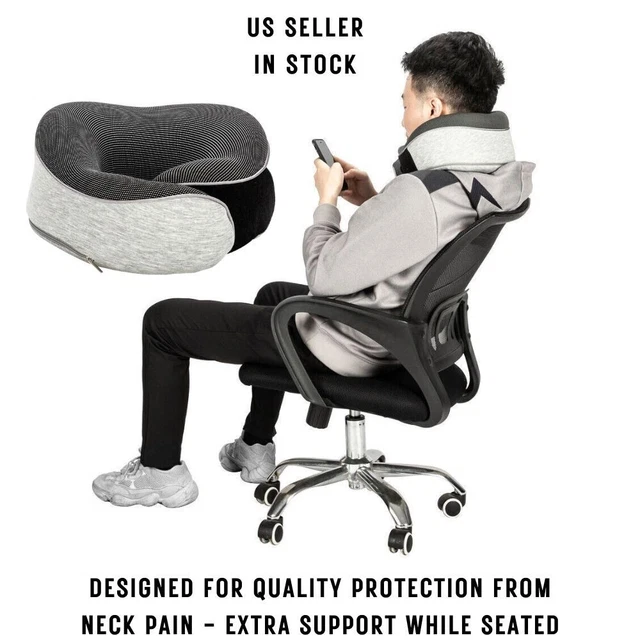 Neck Pillow Traveling Travel for Airplane Memory Foam for Flight Headrest Sleep