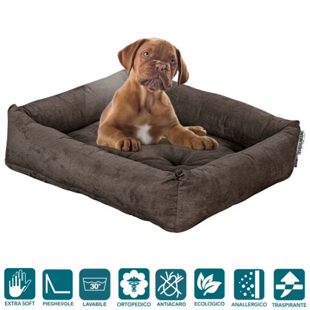Lit pour Chien Panier avec Coussin réversible Déhoussable et Lavable Gris 💚