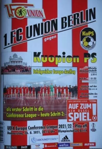 Programm UEFA Europa Conference League 2021/22 FC Union Berlin - Kuopion PS KuPS