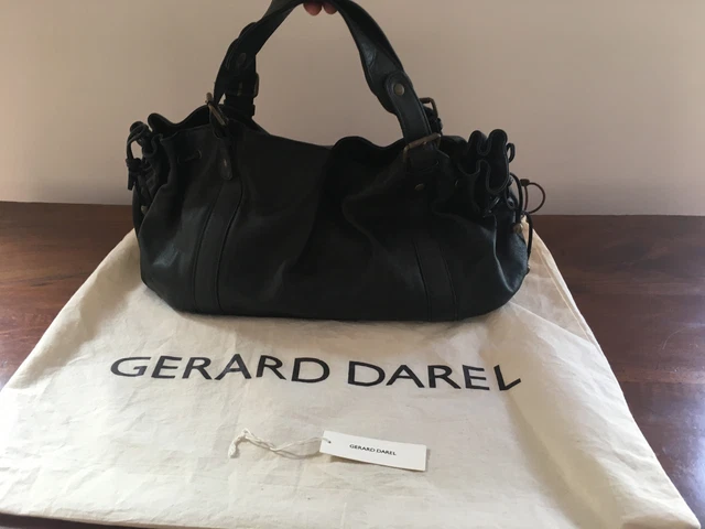 Sac Cabas Gérard Darel Westbourne Portobello - Cuir Noir Vintage - Occasion Très Bon état