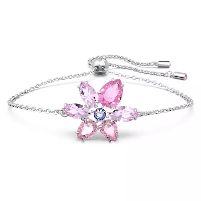 Swarovski Crystal Gema Bracelet Pink/White Size Medium 5658396.New In Box