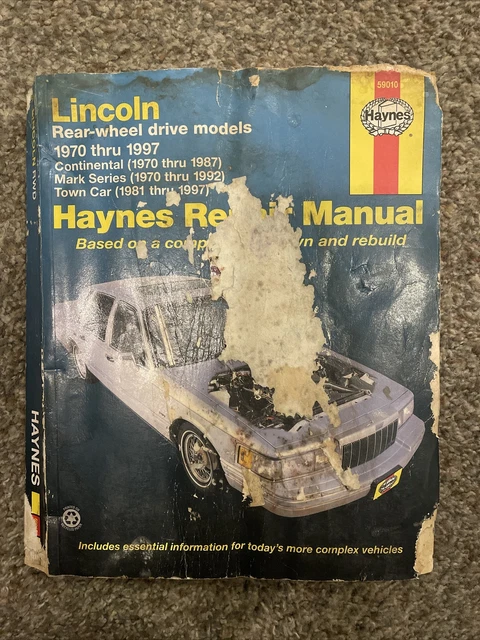 Haynes Lincoln RWD Continental Mark Series Towncar 1970-1997 Repair Manual 59010