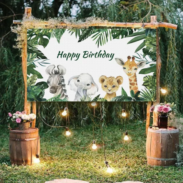 Dschungel-Tier-Hintergrund-Geburtstags-Party-Fotografie-Hintergrund-Banner-Dekor