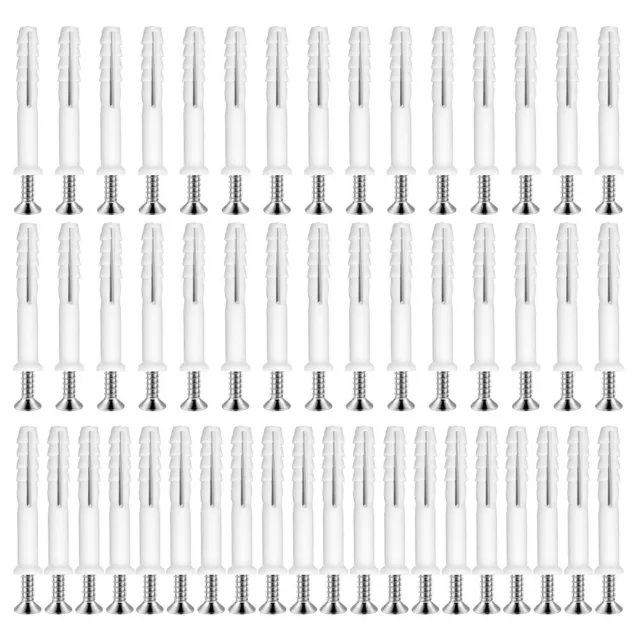 50 piezas Tubo de expansión de plástico Tubo de expansión Anclajes de pared Tapones de perforación