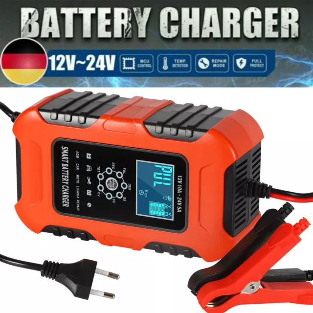 KFZ intelligentes Batterieladegerät 24V 5A Auto Motorrad Akku Batterie Ladegerät
